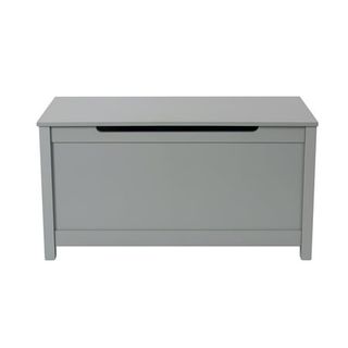 Gray wooden Toy Chest with hinge lid