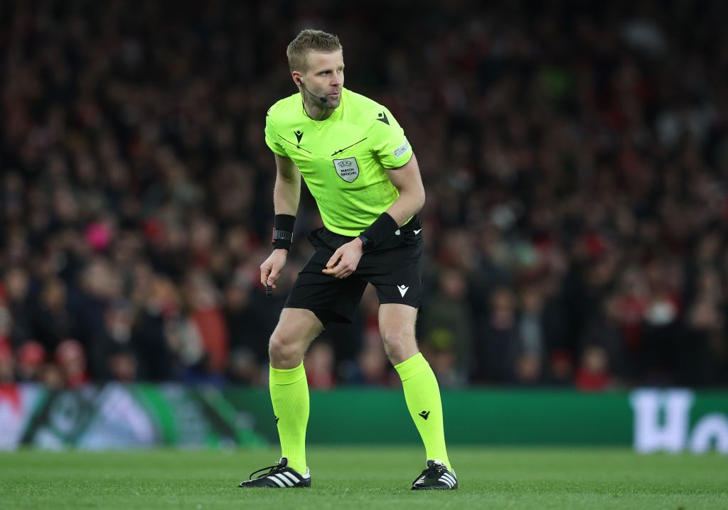  Who is the referee and VAR for Romania vs Ukraine? Referee Glenn Nyberg during the UEFA Champions League quarter-final first leg match between Arsenal FC and FC Bayern München at Emirates Stadium on April 9, 2024 in London, England. (Photo by Ed Sykes/Sportsphoto/Allstar via Getty Images)