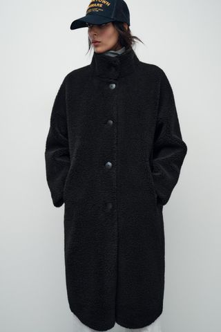 Long Faux Shearling Coat