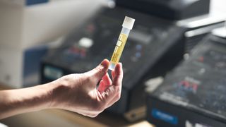 A urine collection device.