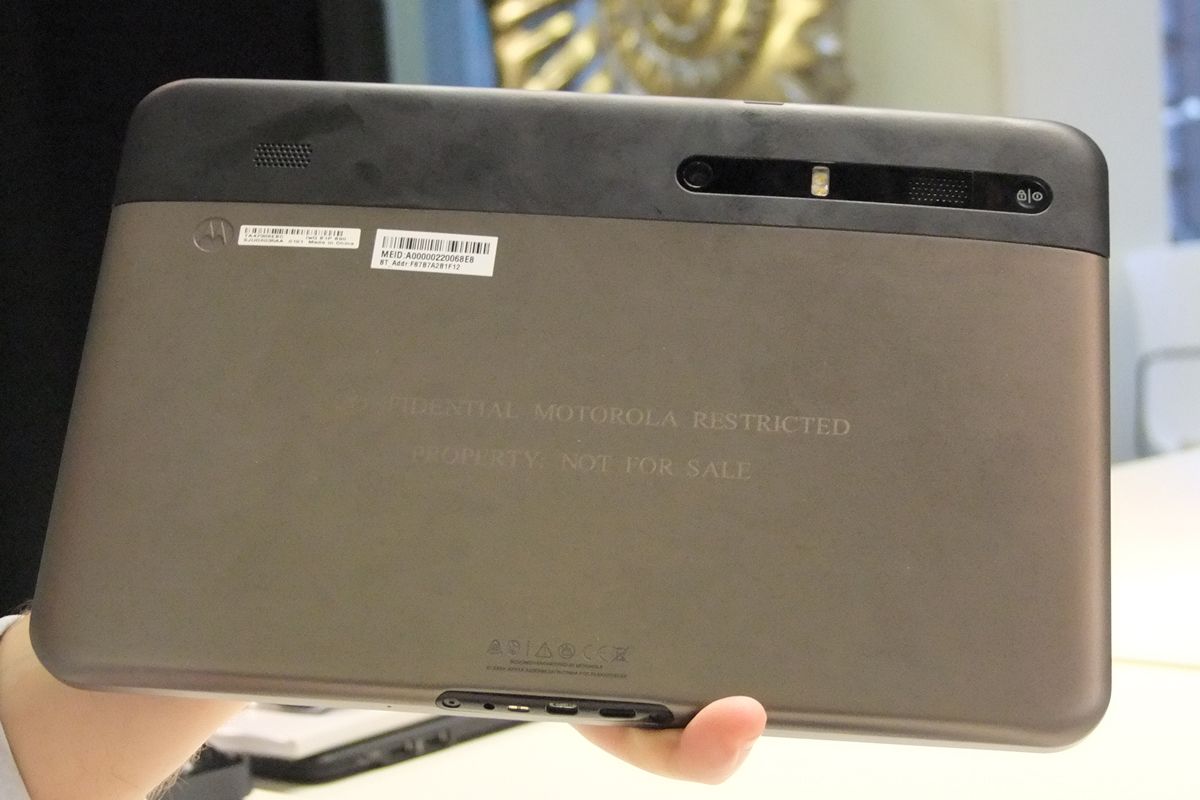 The back of the Motorola Xoom
