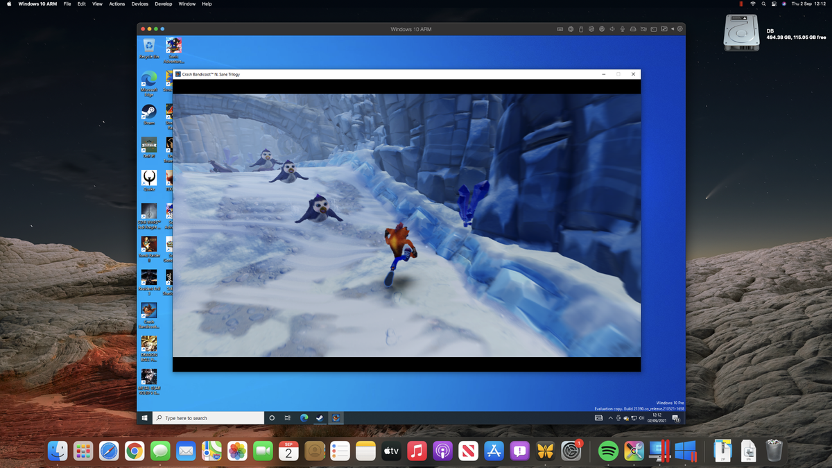 Crash Bandicoot Trilogy on an M1 Mac mini through Steam
