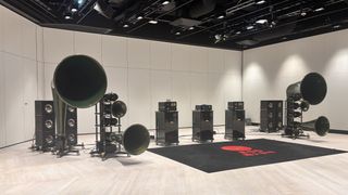 ESD Super Dragon horn speakers in a test room 