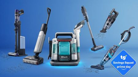 Vacuums on blue background with tg deal badge