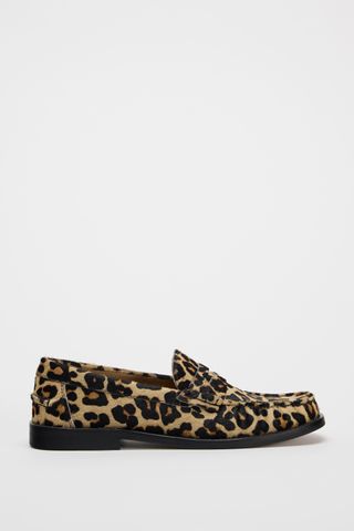 Leather Animal Print Loafers