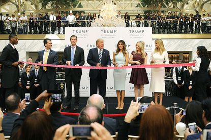 The Trump family at the ribbon cutting for Donald Trump's new hotel in Washington, D.C.