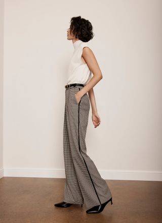 Neutral Check Side Stripe Trousers