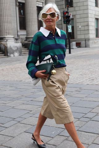 Grece Ghanem wearing rugby shirt and shorts