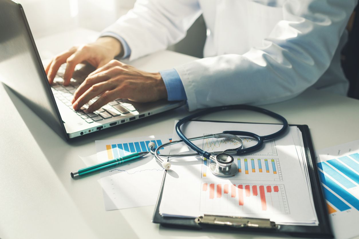 A doctor in his office.