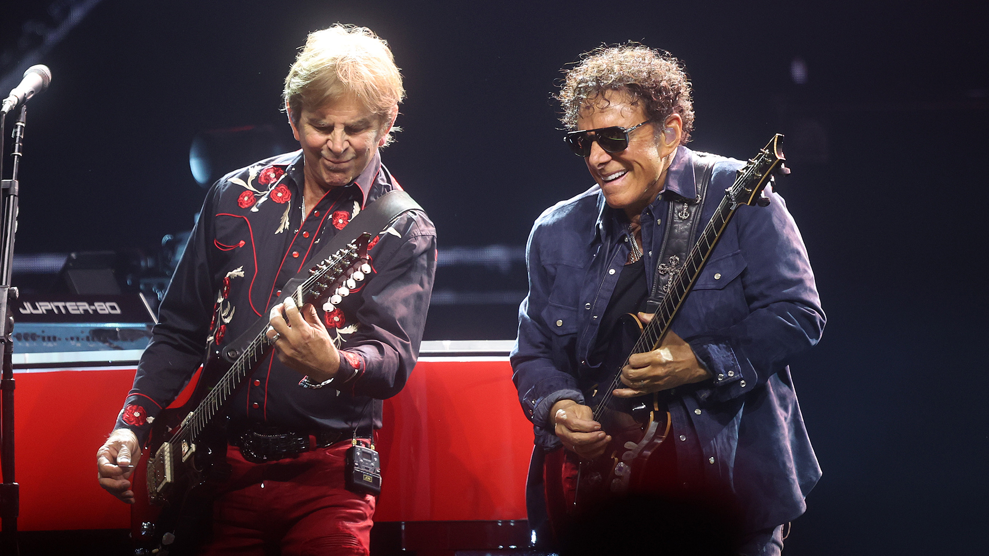 Jonathan Cain and Neal Schon of Journey perform at Mortgage Matchup Center on September 15, 2026 in Phoenix, Arizona