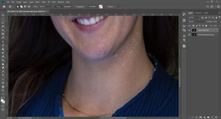 Remove wrinkles in Photoshop: Step 2