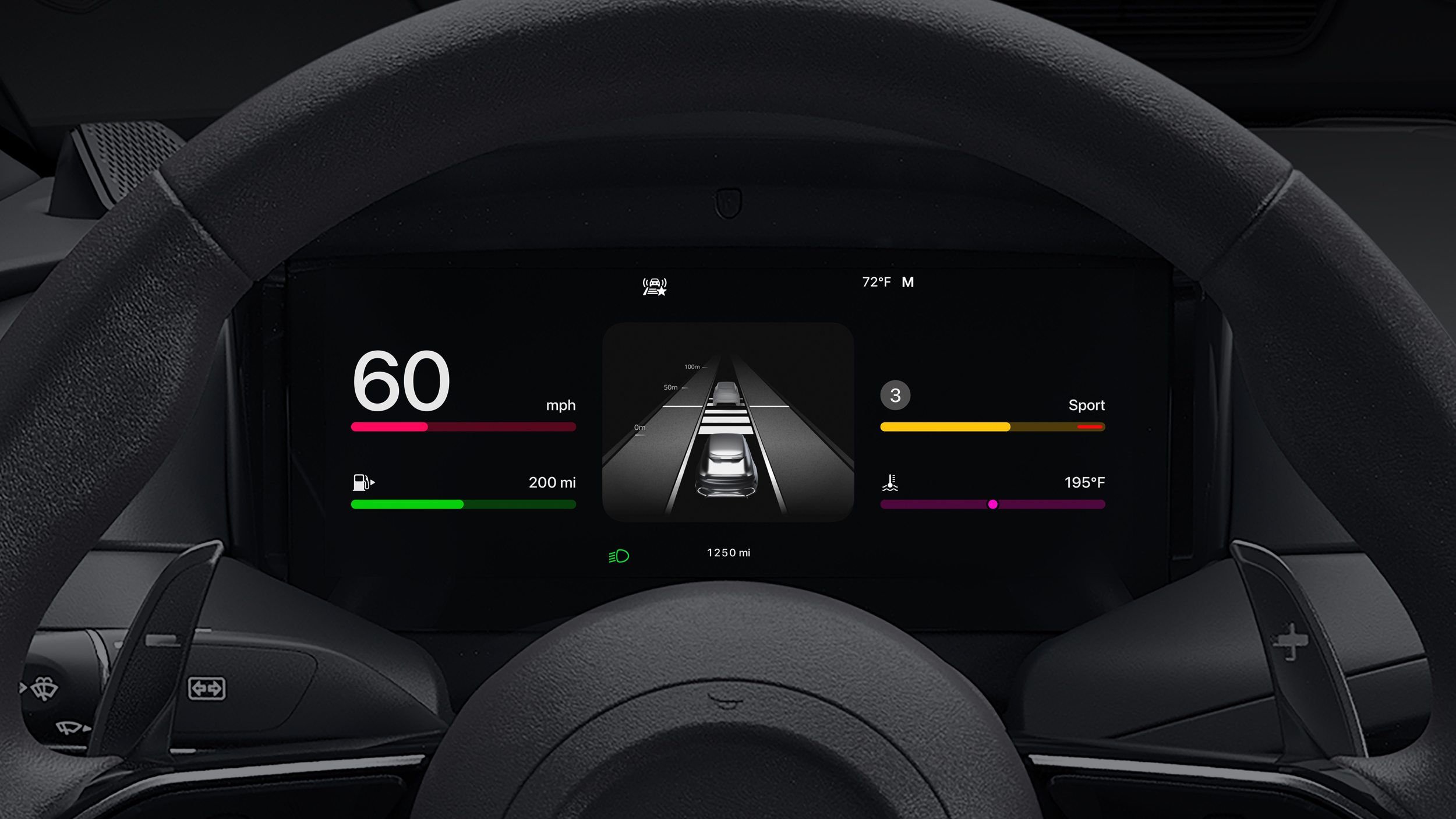 A car interior showing Apple CarPlay Ultra
