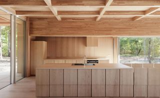 wooden kitchen area
