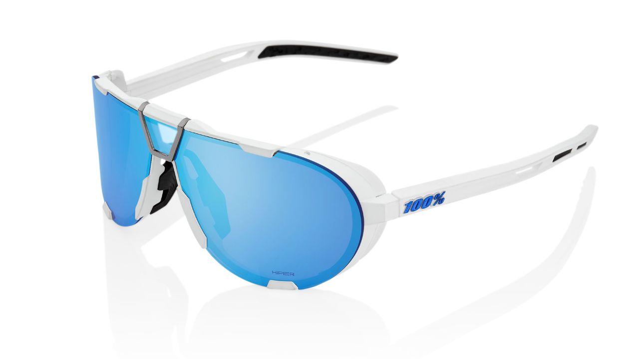 100% Westcraft sunglasses in white with blue lenses