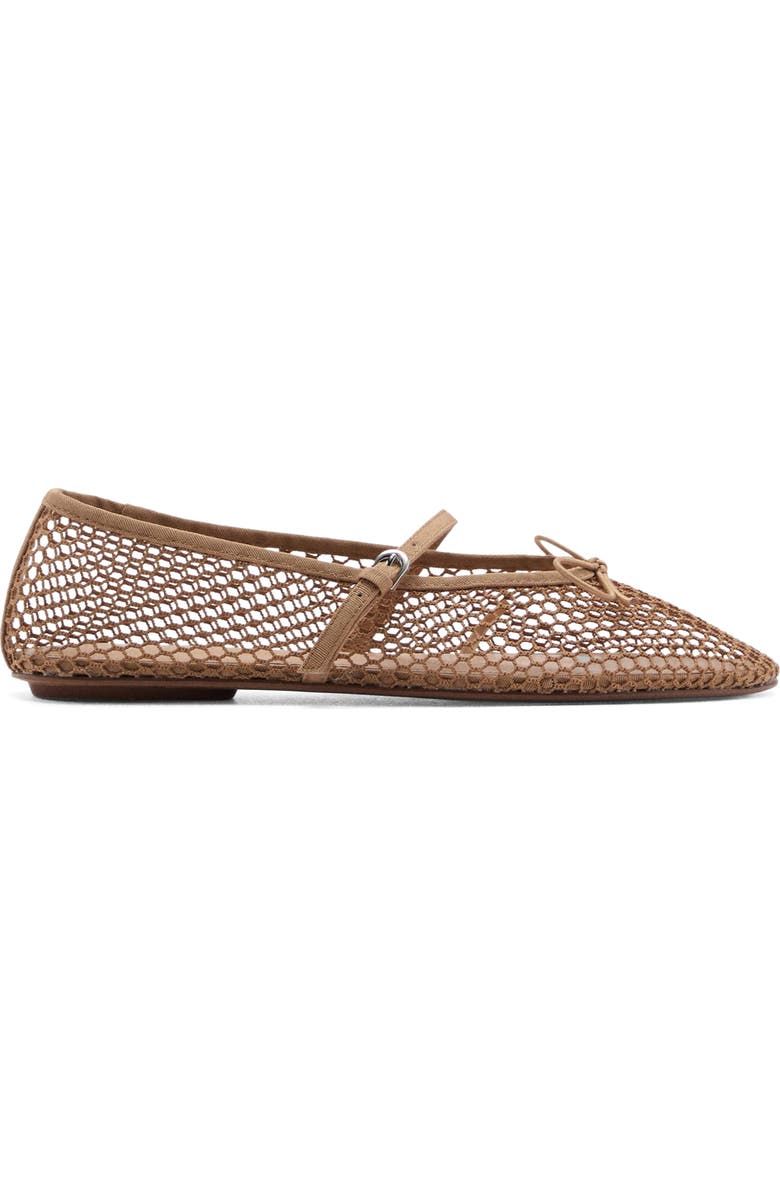 Buckle Strap Fishnet Ballet Flat