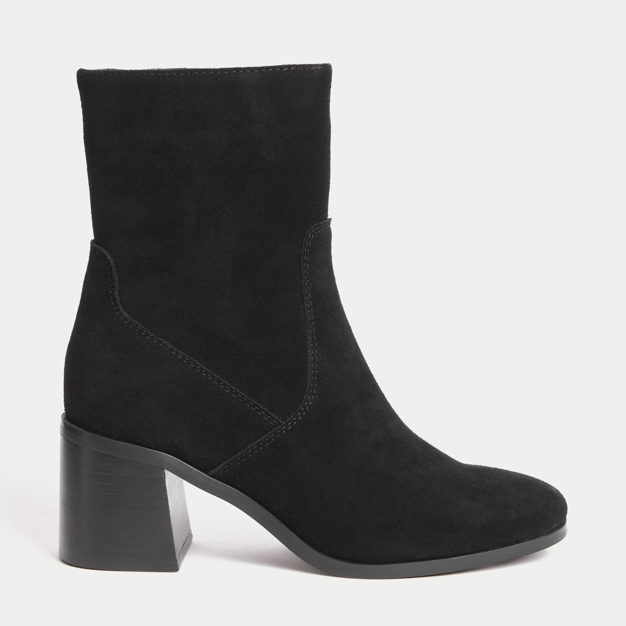 M&S Suede Block Heel Ankle Boots