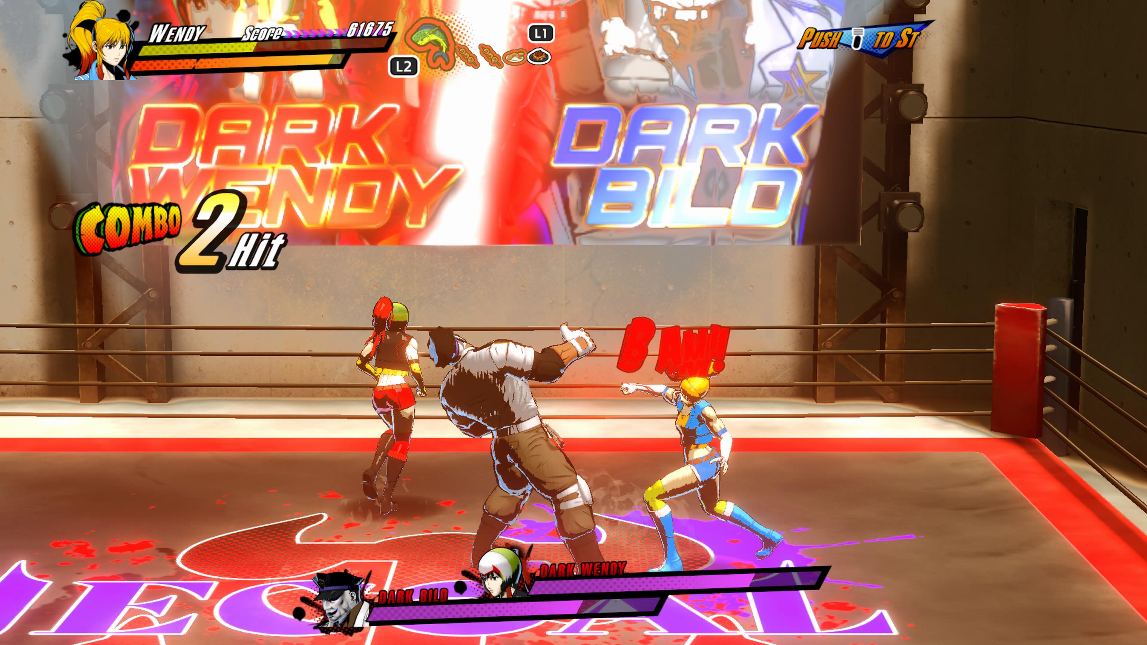 A retro fighting game with anime style characters
