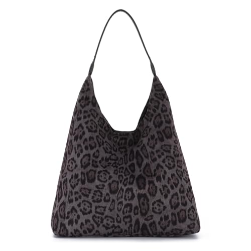 Lhhmz Women Large Leopard Hobo Shoulder Bag, Leopard Tote Bag, Everyday Cheetah Handbag