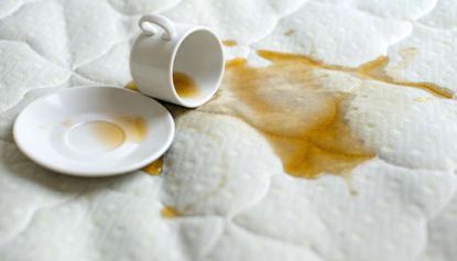 mattress protector stained by tea