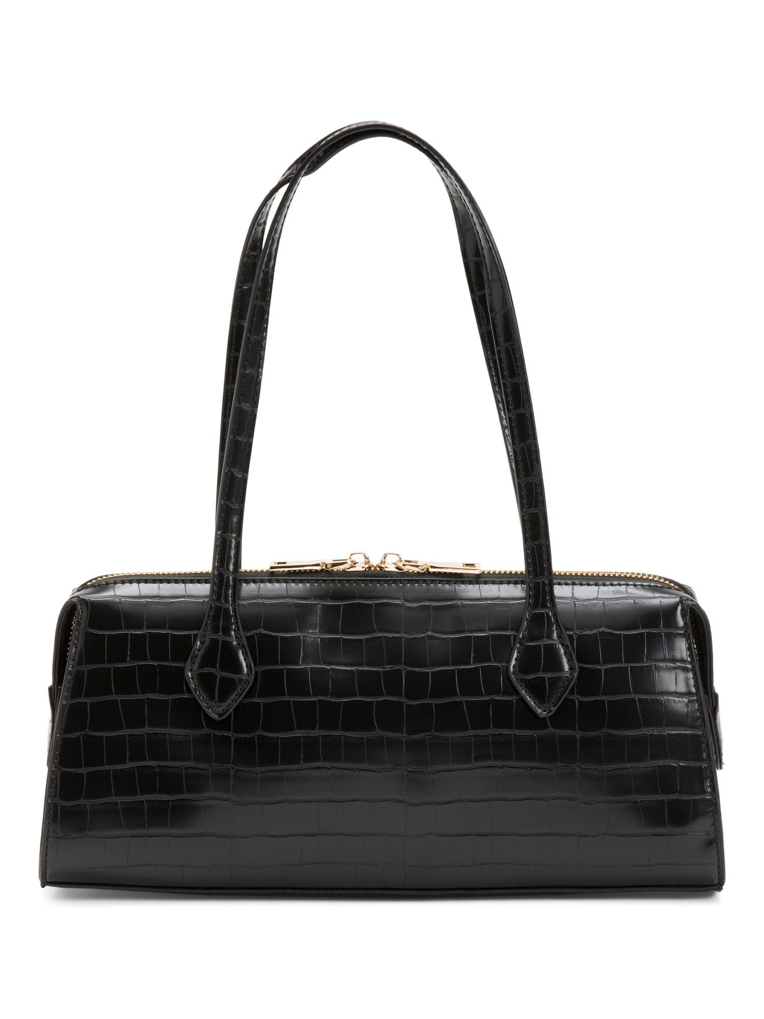 URBAN EXPRESSIONS, Tara Croc Embossed Long Handled Satchel
