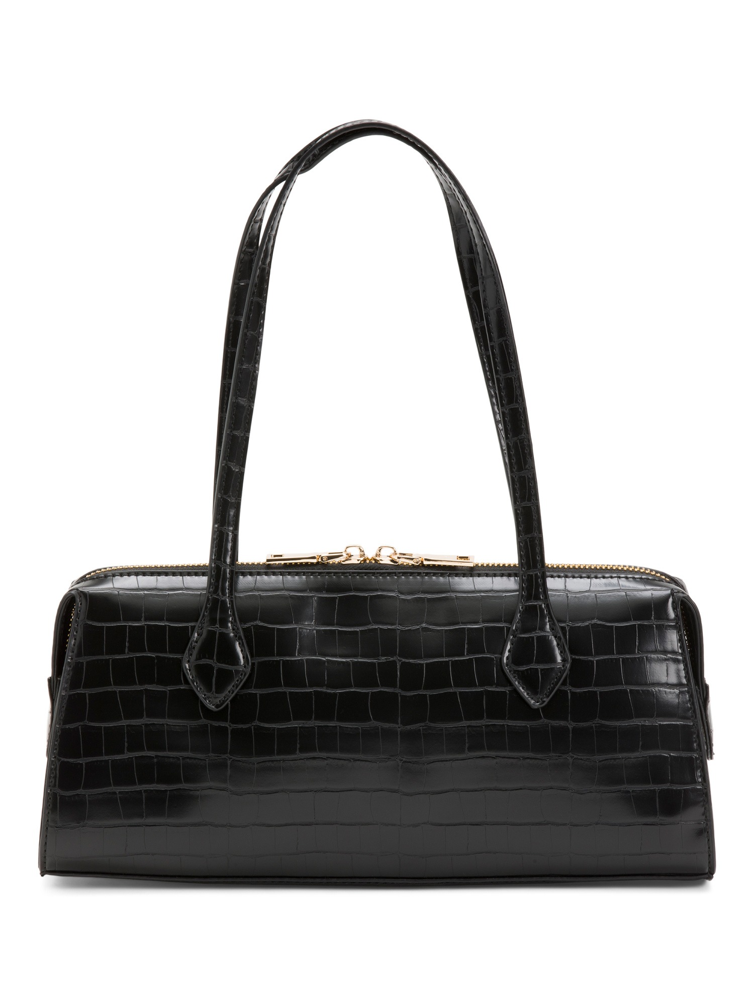 URBAN EXPRESSIONS, Tara Croc Embossed Long Handled Satchel