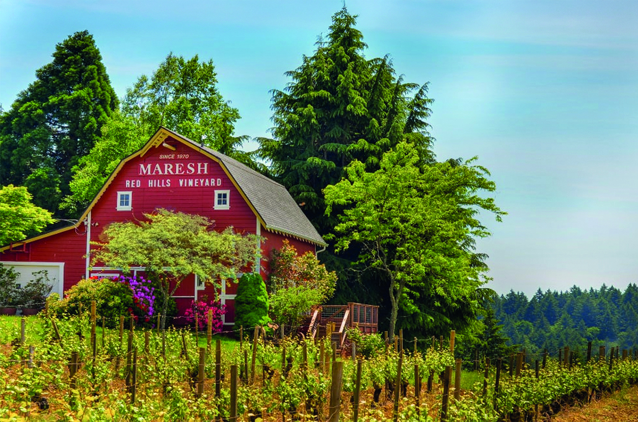 The Red Barn tasting room at Arterberry Maresh in Dundee, southwest of Portland, Oregon