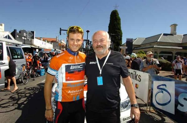 Martin Kohler (BMC) at the start of stage 3 of the Tour Down Under