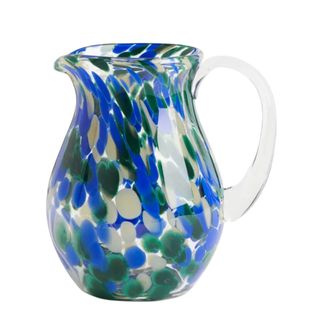 Blue speckled pitcher