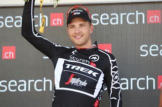 Matthias Brandle in the points jersey after stage 1 at Tour de Suisse