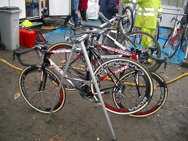 Some beautiful Time bicycles in the French pit.