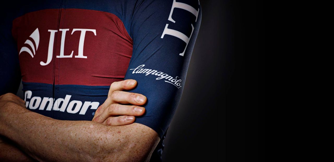 The Campagnolo logo on the left sleeve