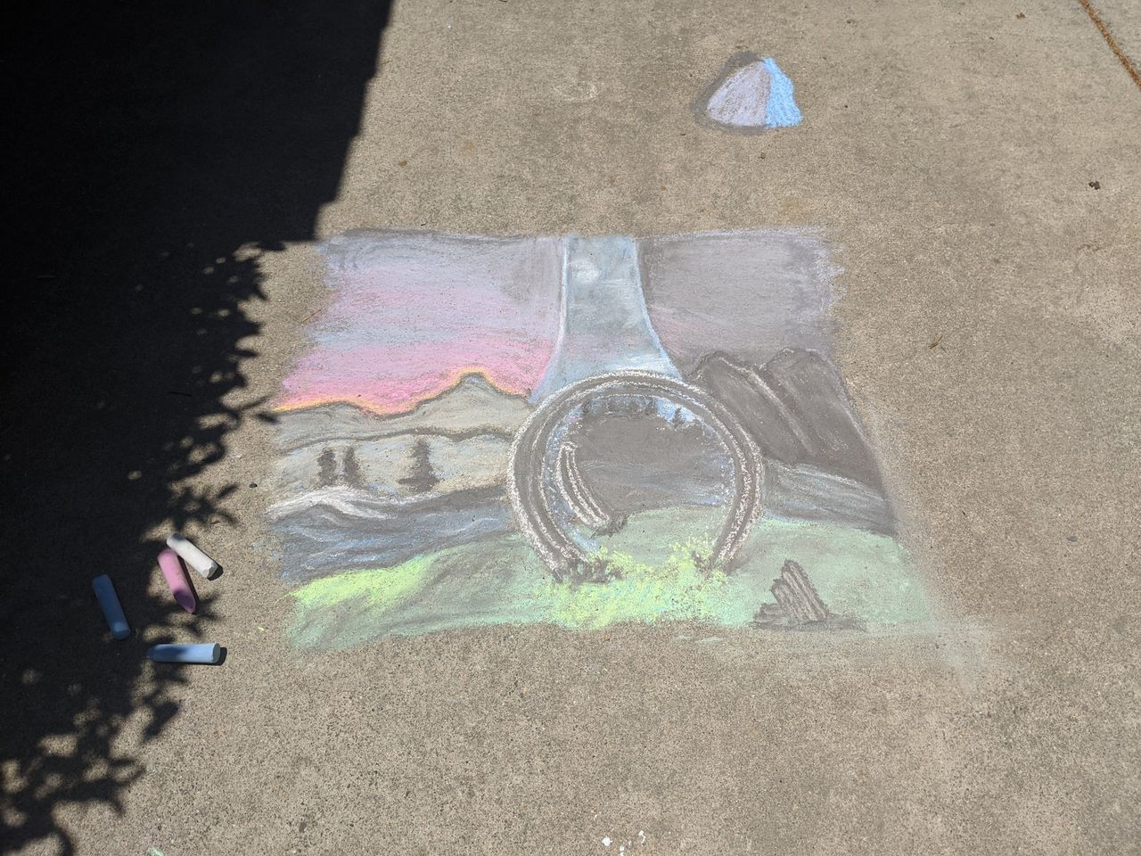 Halo Infinite chalk drawing