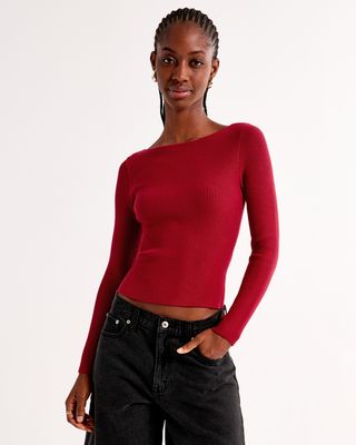 Long-Sleeve Ottoman Slash Top