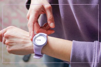 Close up of women looking at her watch