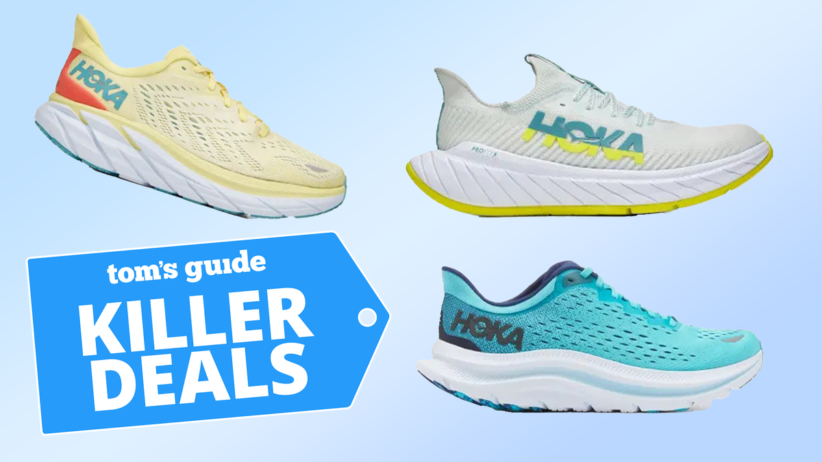 Three Hoka sneakers