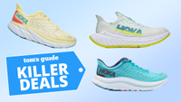 Three Hoka sneakers