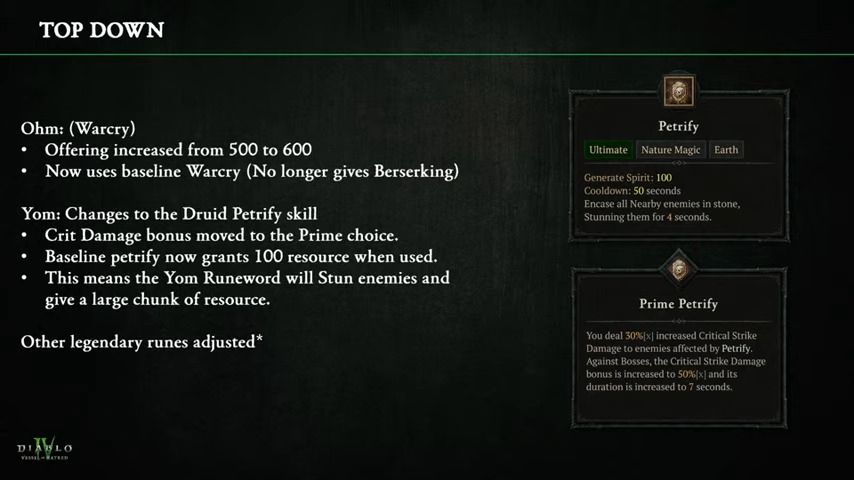 Diablo 4 Developer Chat runeword changes