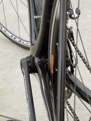 Both the down tube and seat tube are notably wider due to the BBright design