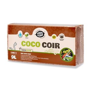 Coco & Coir Coco Soil Coconut Fibre. 100% Natural Organic Coconut Coir Compost Brick - Coco Grow (9l)