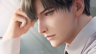 Zayne rests his head on his fist