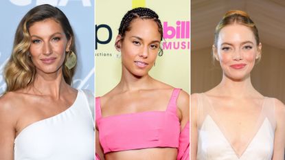 Gisele Bundchen, Alicia Keys and Emma Stone wearing natural makeup looks