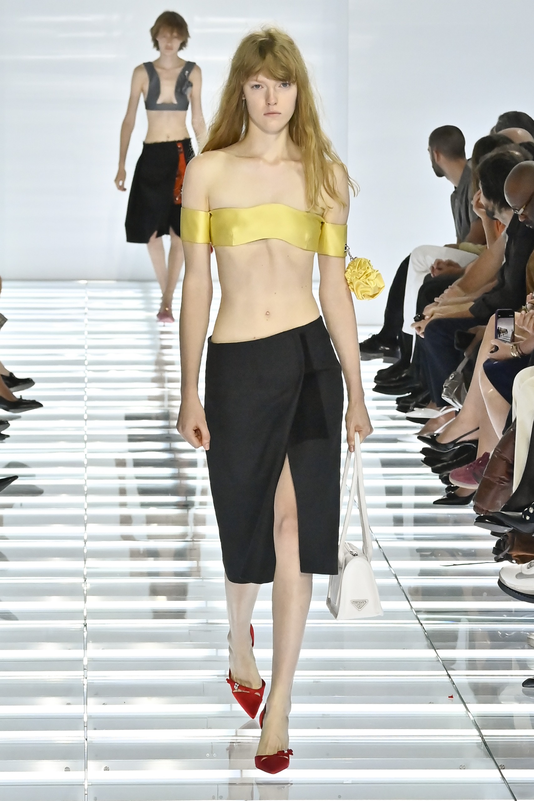 Prada's pencil skirts on the Spring/Summer 2027 runway
