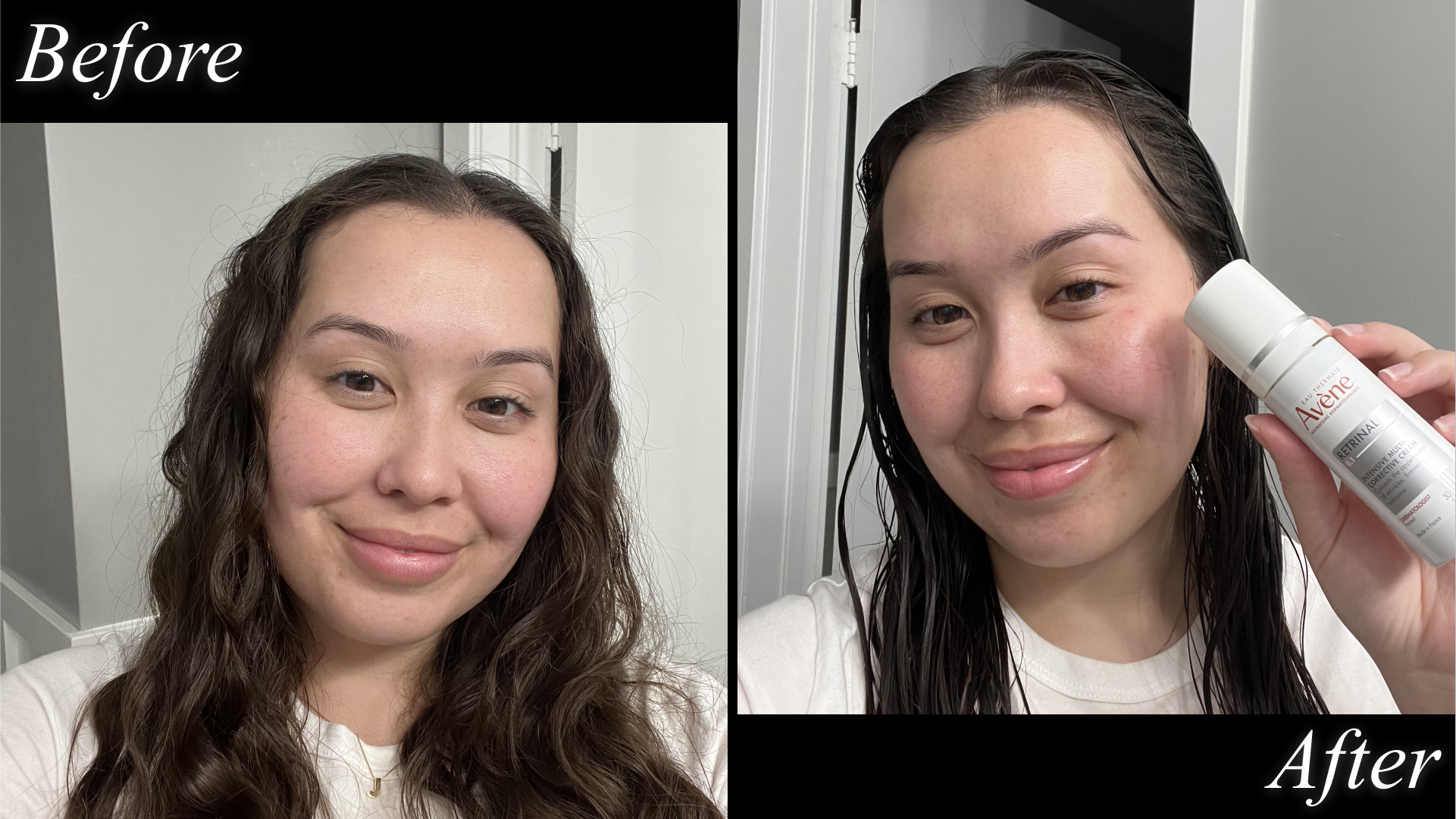 Catharine Malzahn testing Avene Retrinal Before & After