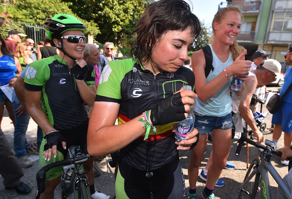 Sheyla Gutierrez after stage 7 at the giro Rosa
