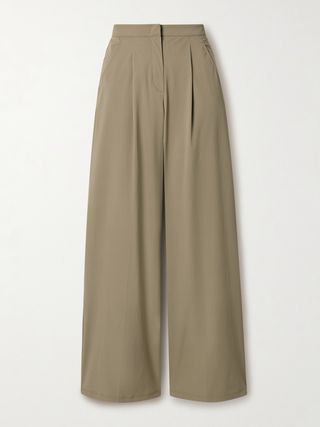 Leisure Bonn Pleated Stretch-Jersey Wide-Leg Pants