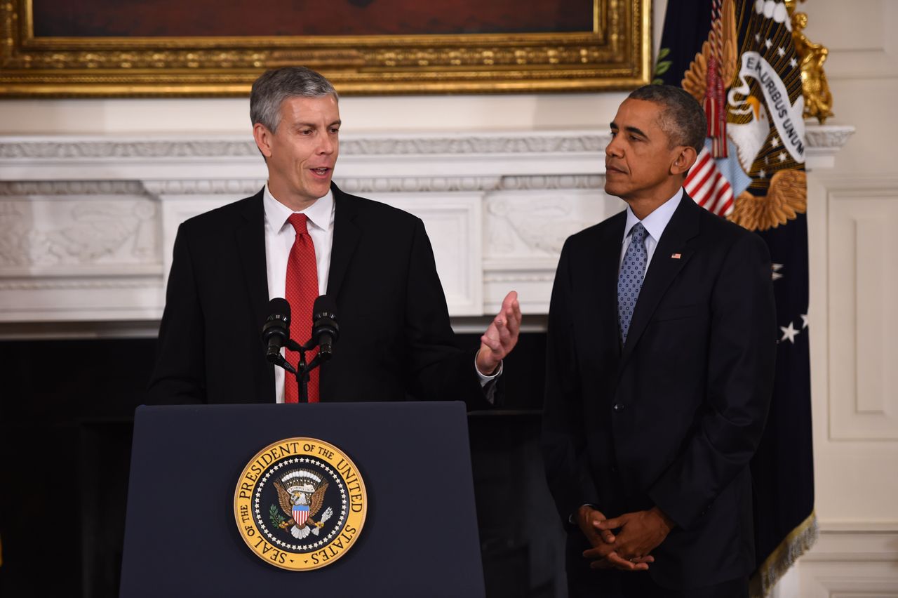 Education Secretary Arne Duncan and President Obama