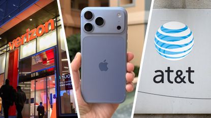 The iPhone 18 Pro alongside the Verizon and AT&T logos