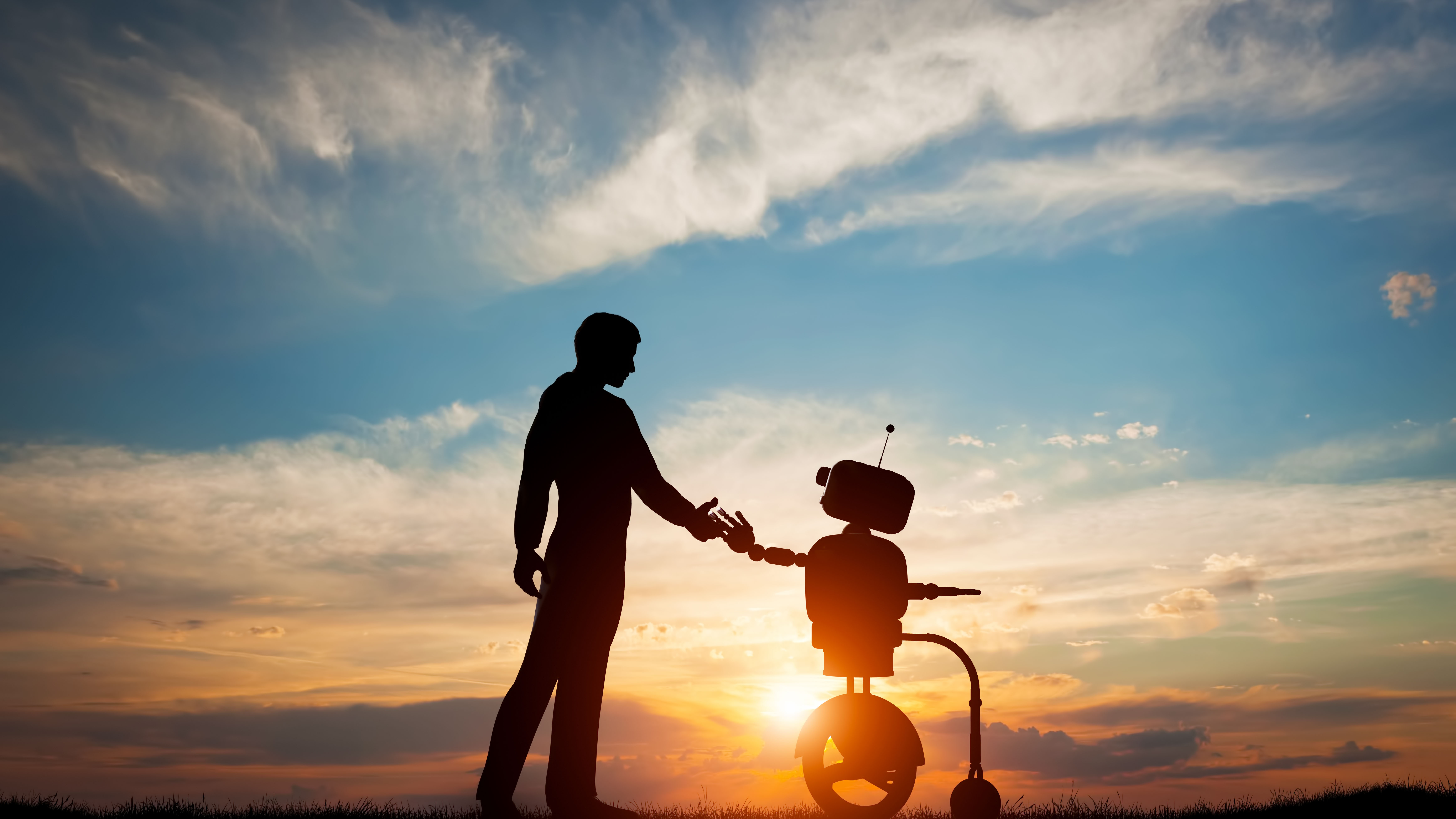 Man and robot.