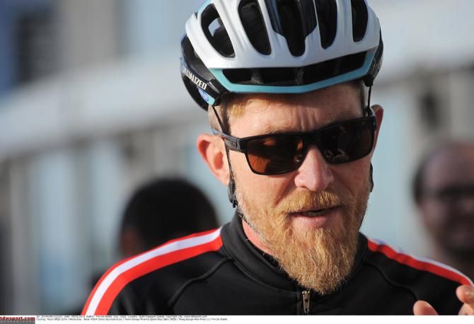 Assistant director Brian Holm, too, is getting some miles in at the Omega Pharma-QuickStep camp