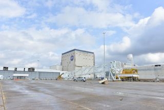 Roof and equipment damage was sustained at NASA’s Michoud Assembly Facility in New Orleans, La., when a tornado touched down at the facility at 11:25 a.m. CST (1725 GMT) Tuesday, Feb. 7.